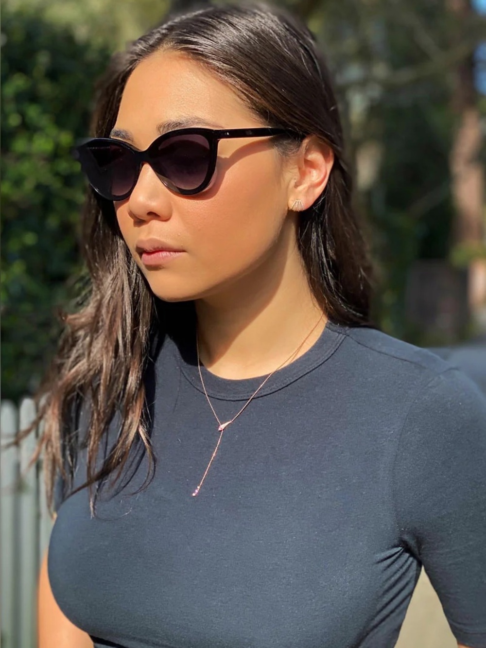 KREWE Black Cat-Eye Sunglasses with Gradient Lenses
